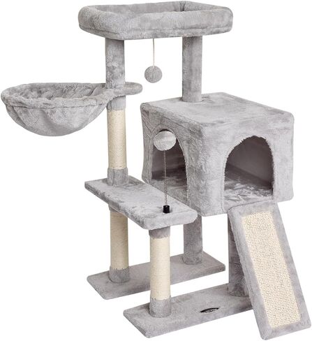 MIAO PAW 10Beige Cute Cat Tree Tower for Indoor Cats - Condo with Sisal Scratching Posts，Jump Platform Cat Furniture Activity Center Play House Bed Beige in Kuwait