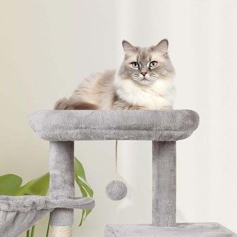 MIAO PAW 10Beige Cute Cat Tree Tower for Indoor Cats - Condo with Sisal Scratching Posts，Jump Platform Cat Furniture Activity Center Play House Bed Beige in Kuwait