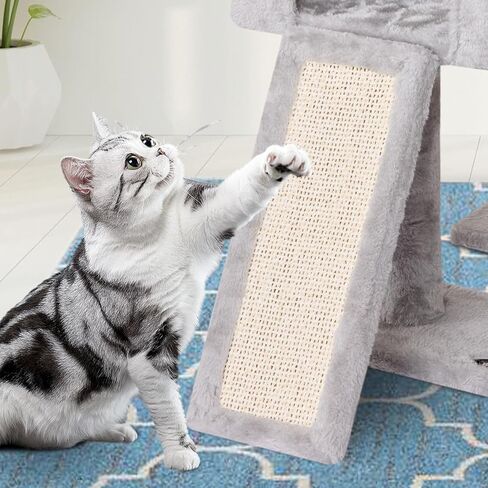 MIAO PAW 10Beige Cute Cat Tree Tower for Indoor Cats - Condo with Sisal Scratching Posts，Jump Platform Cat Furniture Activity Center Play House Bed Beige in Kuwait