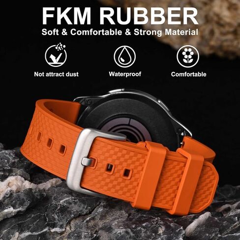 أحزمة ساعة منقوشة من WOCCI، مطاط FKM (ليس سيليكون)، أشرطة بديلة للرجال والنساء، إطلاق سريع، عرض عروة ساعة متوافقة 20 مم 22 مم in Kuwait