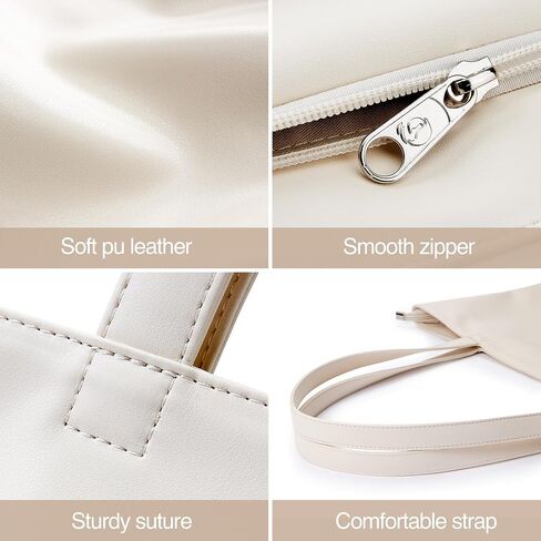 WLLWOO WLLWOO Soft PU Leather Tote Bag for Women Large Casual Hobo Handbags with Zipper Shoulder Work Bag Travel Purse in Saudi Arabia
