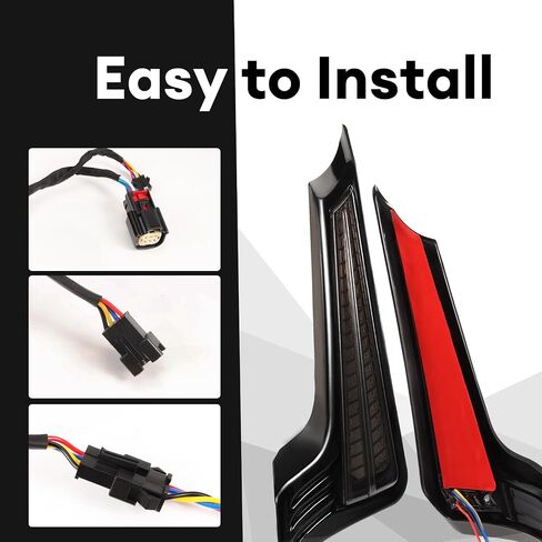 Motorcycle LED Tail Lights for Harley, Rear Fender Filler Panel Turn Signals Running Brake Lights Accessories for Harley Davidson Touring Road King Road/Street/Electra Glide 2014-Later in Saudi Arabia