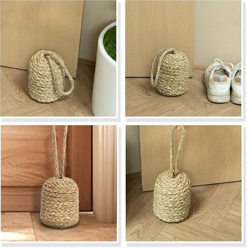 Decorative Door Stop with Handle, Natural Water Hyacinth Nautical Doorstop for Inside Door, Door Weight to Keep Door Open, Cute Door Stoppers for Bottom of Door, Heavy Weighted Door Stopper in Saudi Arabia