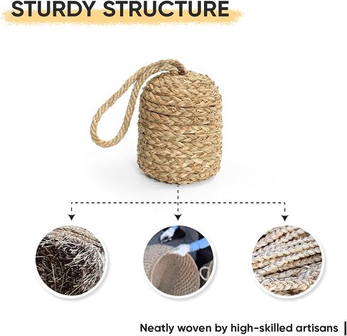 Decorative Door Stop with Handle, Natural Water Hyacinth Nautical Doorstop for Inside Door, Door Weight to Keep Door Open, Cute Door Stoppers for Bottom of Door, Heavy Weighted Door Stopper in Saudi Arabia