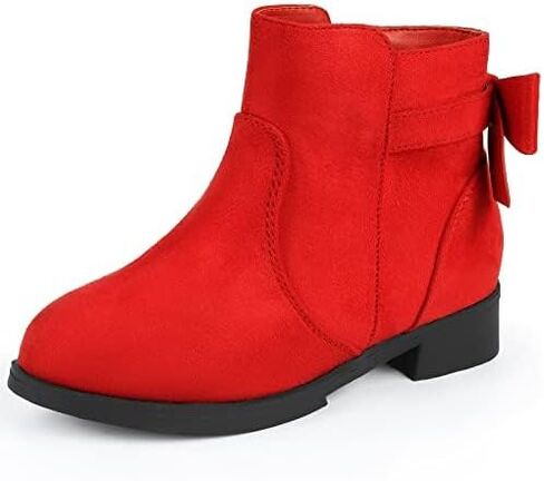 PANDANINJIA Girls Boots Toddler Kids Fashion Short Ankle Dress Bow Booties with Side Zipper Boots in Kuwait