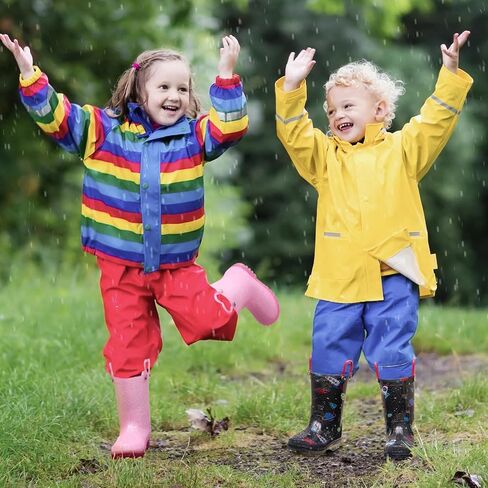 HISEA Kids Rain Boots for Boys Girls, Waterproof Lightweight Rain Boots Light Up by Steps for Water Beach Outdoor Playing (Toddler/Little Kid/Big Kid) in Saudi Arabia