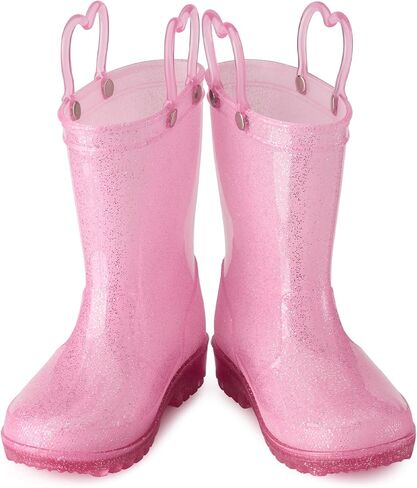 HISEA Kids Rain Boots for Boys Girls, Waterproof Lightweight Rain Boots Light Up by Steps for Water Beach Outdoor Playing (Toddler/Little Kid/Big Kid) in Saudi Arabia