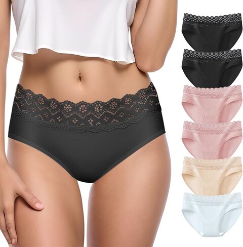 Womens Underwear Sexy No Show Bikini Panties Lace Hipster Panty Soft Ladies Briefs in Saudi Arabia