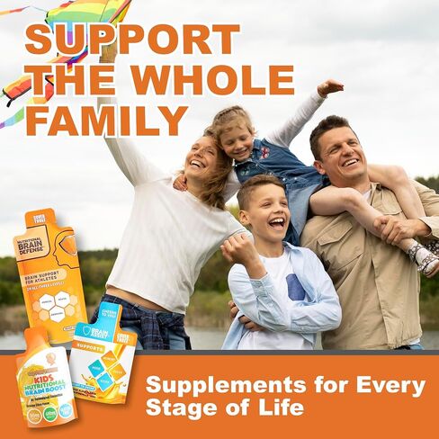 Cover Three Brain Assist Brain Supplement, Nutritional Focus Supplement with Curcumin, Uridine, Orange Slice Liquid Brain Support Formula, High Performance Memory Supplements in Kuwait