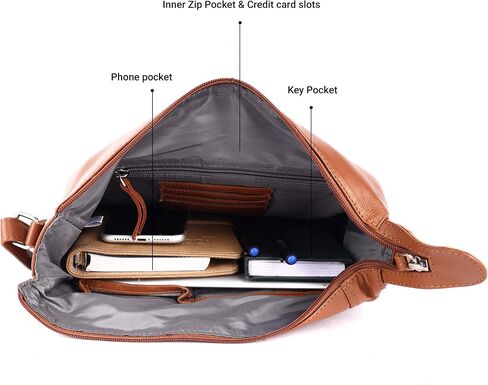 Abby Real Leather Hobo Satchel Handbags Designer Shoulder Purses Crossbody Bag for Women in Kuwait