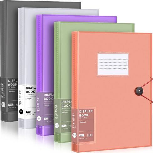 5 Pieces Binder with Plastic Sleeves Portfolio Binder A4 Presentation Books with 30 Pockets Portfolio Folder 8.66 x 11.69 Inches Clear Sheet Protectors for Artwork Paper Report Photo Document Supplies in Saudi Arabia