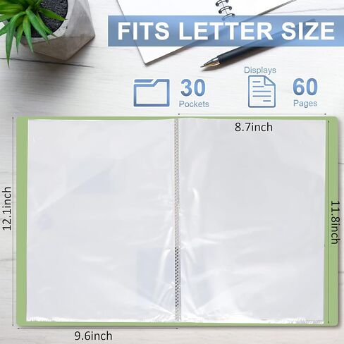 5 Pieces Binder with Plastic Sleeves Portfolio Binder A4 Presentation Books with 30 Pockets Portfolio Folder 8.66 x 11.69 Inches Clear Sheet Protectors for Artwork Paper Report Photo Document Supplies in Saudi Arabia