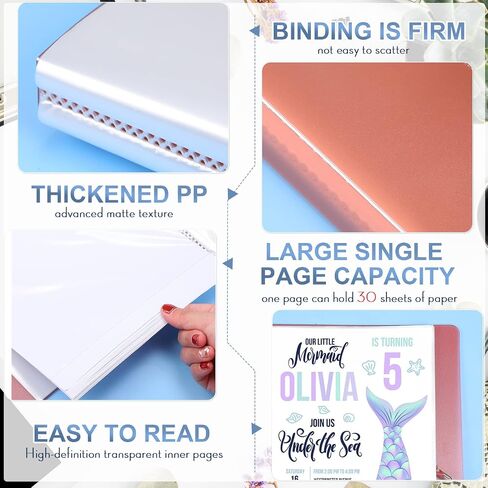 5 Pieces Binder with Plastic Sleeves Portfolio Binder A4 Presentation Books with 30 Pockets Portfolio Folder 8.66 x 11.69 Inches Clear Sheet Protectors for Artwork Paper Report Photo Document Supplies in Saudi Arabia