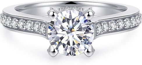 14K Solid Gold Moissanite Rings, 1ct Round Cut Moissanite Engagaement Rings, 14K Gold Moissanite Rings for Women in Saudi Arabia