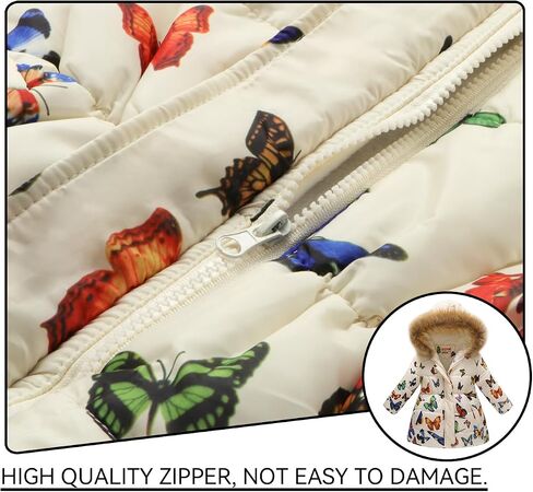 Girl Winter Dress Coats Faux Fur Hood Fleece Jacket Warm Waterproof Floral Parka in Saudi Arabia