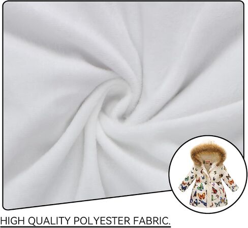 Girl Winter Dress Coats Faux Fur Hood Fleece Jacket Warm Waterproof Floral Parka in Saudi Arabia