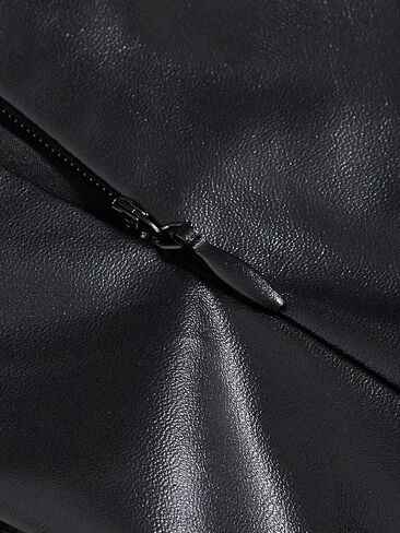 SweatyRocks Women's PU Leather A Line Mini Skirt Flared Hem Pleated Skirts with Shorts in Saudi Arabia