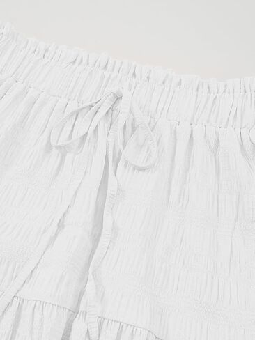 HELYO Women's Casual Summer Skirts Boho High Elastic Waisted Flowy Drawstring Ruched A Line Tiered Midi Dress Skirt in Saudi Arabia