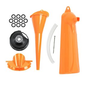9" Crankcase Oil Fill Drip Free Oil Filter Primary Case Oil Fill Funnel Set with Oil Filter Wrench Oil Drain Plug O-Ring Oil Change Kit Fit for Harley Models