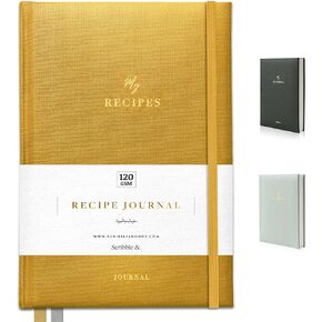 Scribble & Dot® Recipe Book for Own Recipes | Create Your Own Cookbook Journal | Hardback Premium Recipe Journal | Keepsake Gift | Food Diary DIY Colour Tabs | AirFryer Conversions | 100 Recipes! (Forest Green)