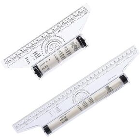 1 قطعة 6 بوصة و1 قطعة 12 بوصة قياس مسطرة دوارة بلاستيكية متعددة الأغراض رسم مسطرة دوارة متوازية طائرة شراعية متوازية لقياس صياغة مدرسة الطالب والمكتب (J03-2) in Kuwait