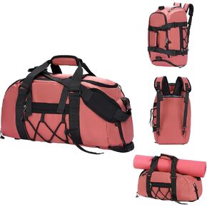 Gym Bag for Women & Men Duffle Bag for Travel with Shoe Compartment & Wet Pocket 3-in-1 Sports Duffle Bag Weekender Overnight Bag for Airplane Yoga，Sports, Fitness & Workout,Black