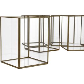 Koyal Wholesale Gold Geometric Hurricane Candle Holder Set of 6 for Wedding Centerpiece, Home Decor, Patio Decor