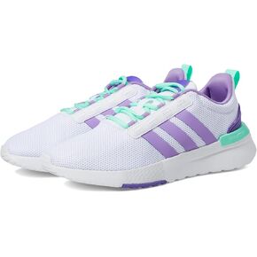 adidas Girl's Racer TR21 (Little Kid/Big Kid) White/Violet Fusion/Pulse Mint 11.5 Little Kid M