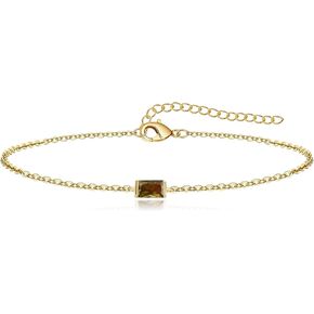 MJust Gold Birthstone Bracelets for Women Link Birthstone Bracelets Jewelry Birthday Gifts Valentine's Day Mother's Day Gifts for Mom Wife Anniversary Jewelry