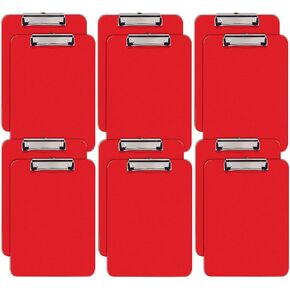 Better Office Products Red Plastic Clipboards, 12 Pack, Durable, 12.5 x 9 Inch, Low Profile Clip, Red, Set of 12