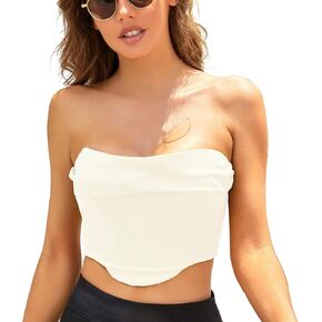 EverLove Women's Corset Crop Top Overbust Bustier Sleeveless Strapless Bodyshaper Camis