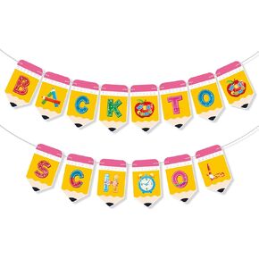Back to School Banner Pencil Banner Welcome Back to School Decorations First Day of School Banner Classroom Welcome Banner First Day of School Kindergarten Preschool Classroom Decor in Saudi Arabia