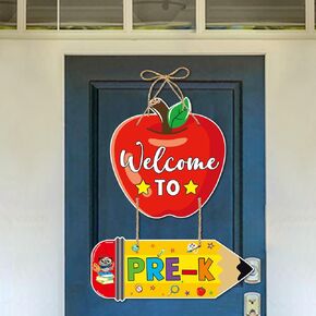 Deneo Multicolor Cardstock PRE-K Back to School Banner, (1 x 1) inch, Festive Style