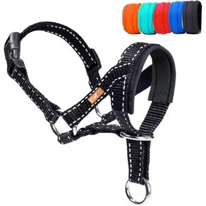 Dog Head Collar, Head Collar with Reflective Strap to Stop Pulling for Small Medium and Large Dogs, Adjustable (L, Blue)