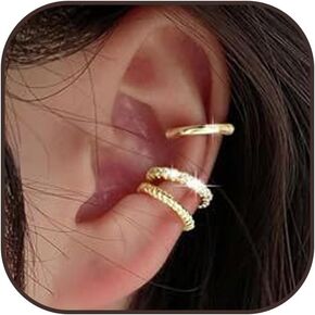 Ear Cuffs for Women Non Piercing Chunky Think Ear Cuff 14k Gold Cuff Earrings Clip on Earrings Cartilage Earrings Jewelry Gifts for Girls Gift