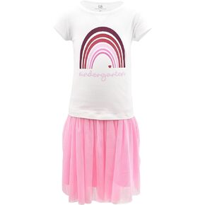 Unique Baby Girls Rainbow Back to School Tutu Skirt Set