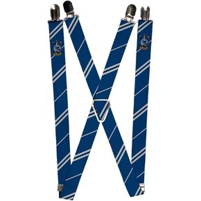 Buckle-Down Suspenders-Ravenclaw Crest/Stripe Blue/Gray