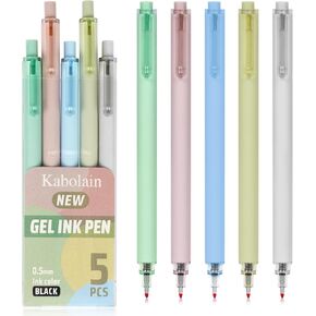 أقلام جل لطيفة باللون الأسود، رأس رفيع 0.5 مم للكتابة السلسة، حبر سريع الجفاف، أقلام كتابة ناعمة ذات نقاط دقيقة، مثالية لليوميات، وتدوين الملاحظات، والمدرسة، والاستخدام المكتبي. in Kuwait