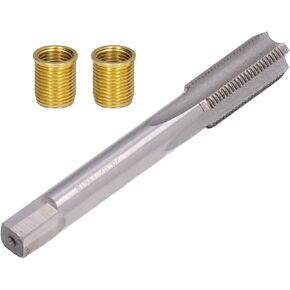 M12x1.25 Threaded Inserts, Professional Thread Hole Repair Tools High Speed Steel Tap Spark Plug Thread Repair Kit Helicoil Thread Repair Kit for 14mmx1.25mm Spark Plugs