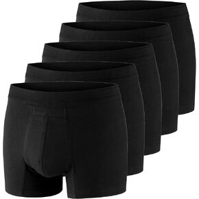 PRO-TECH-Dry Washable & Reusable Urinary Incontinence Cotton Boxer Brief Underwear for Men - 5 Pack (Buy 4 Get 1 Free) (Small, Black)…