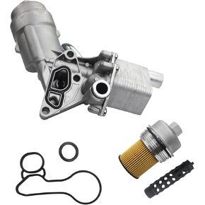 Engine Oil Filter Housing with Oil Cooler & Gaskets Cap Filter Insert Compatible with 2011-2018 1.4L Turbo Chevrolet Cruze Sonic Trax Buick Encore