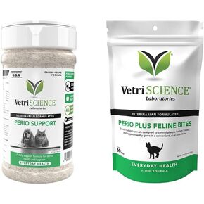 VETRISCIENCE Perio Plus للكلاب، كبد الدجاج، 30 ستيكس - نفس منعش، اللثة والتحكم في البلاك - مقدد من الخارج، ناعم من الداخل، أخضر (090019A.030)