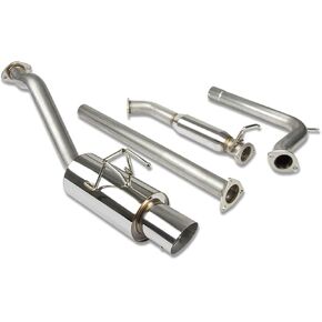 DNA MOTORING CBE-HC12SI4-NRT Stainless Steel Cat Back Exhaust System [Compatible with 12-15 Honda Civic Sedan 4-Door 2.4L]