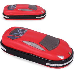 Global Park Pencil Case, 3D EVA Super Car Pencil Pouch, Organizer Stationery Pencil Box for Girls Boys Student Teens (Red)