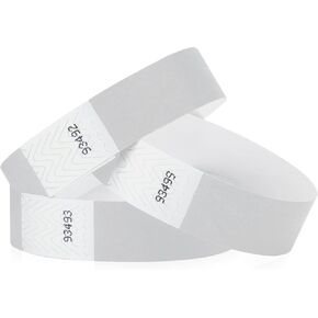 WristCo Metallic Silver Tyvek Wristbands for Events - 2,000 Count - Comfortable Tear Resistant Paper Bracelets ID Wrist Bands for Concerts Festivals Admission Party Identification