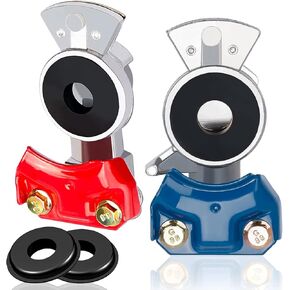 KOOTANS 1 Pair Service Emergency Gladhands with Valve Switch Die Cast Aluminum Valve Glad Hands Universal Air Hose Brake Coupling Connector Handshake Kit for Truck Semi Trailer Tractor RVs