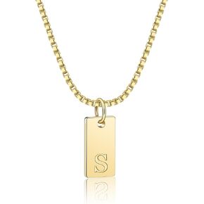 AILUOR Initial Necklaces for Women, 14K Gold Plated Letter Name Pendant Necklace Dainty Gold Necklace for Women Personalized Initial A-Z Tag Choker Necklace for Women Trendy Gold Jewelry Gift for Women