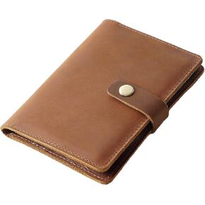 Passport Holder Cover Case Crazy Horse Leather Waterproof Travel Wallet Business Credit Card Vaccine Combo with Slot Accessories Documents Vintage Organizer Protector for Women Men Coffee