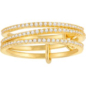 espere Thin Band Ring | Trio Band Rings Set Connected Stacker | Gold Linked Spinner Ring | Multi Link Connected Ring | Trinity Link Ring