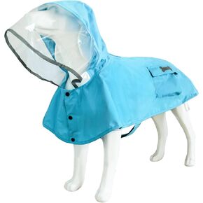 Dog Raincoat,Waterproof Rain Poncho with Hoodie, High Reflective Adjustable Pet Rain Jacket with Leash Hole for Small Medium and Large Dogs (Pink, Small)